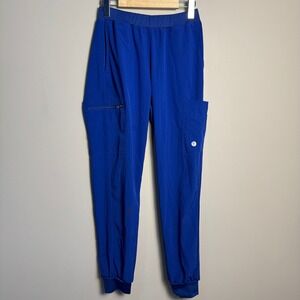 Scrubletics Royal Blue Jogger Cargo Scrub Pants Women's Small Uniform Comfy